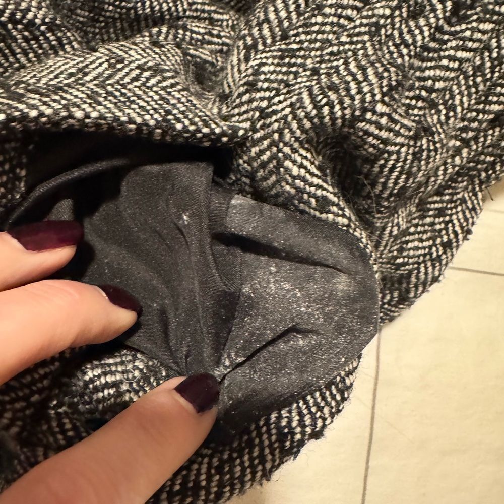 Black and Gray Herringbone Women's Skirt Mini Skirt - Picture 7 of 7